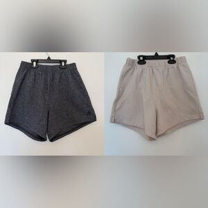 Adidas Women’s Small Oversized Charcoal Gray  and Cream Shorts Set Comfy Stretch